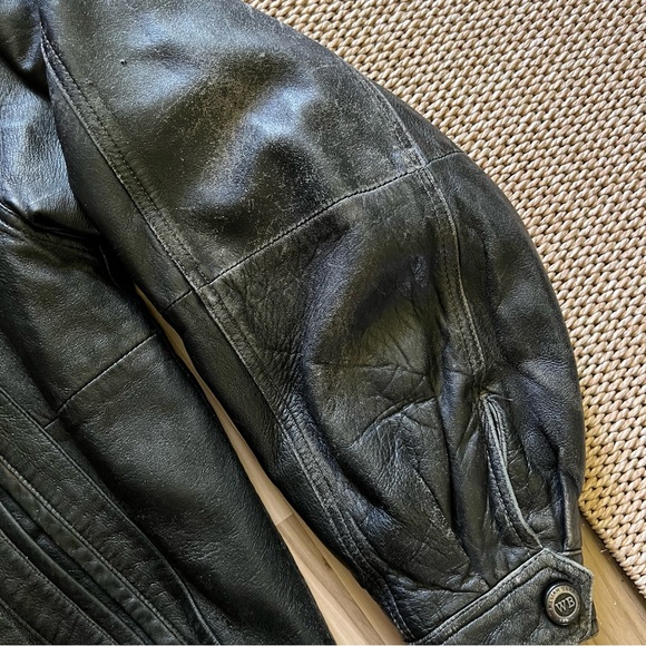 FINAL SALE Vintage Genuine Leather Black Jacket - Picture 8 of 16